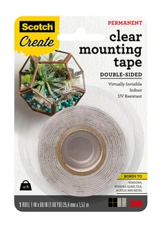Scotch® Clear Mounting Tape 410P-CFT, 1 in x 60 in (25.4 mm x 1.52 m)