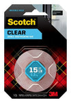 Scotch® Clear Double-Sided Mounting Tape 410S-SR, 1 in x 60 in (2.54 cm x 1.52 m)