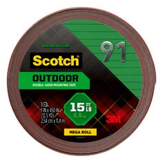 Scotch® Outdoor Double-Sided Mounting Tape 411S-LONG, 1 in x 450 in (2.54 cm x 11.4 m)