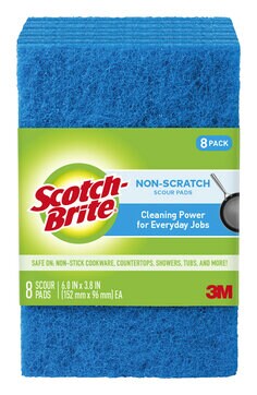 Scotch-Brite® Non-Scratch Scour Pads 628, 6.0 in x 3.8 in (152 mm x 96
mm)