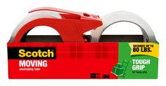Scotch® Tough Grip Moving Packaging Tape 3500S-21RD-3GC, 1.88 in x 38.2 yd (48 mm x 35 m) 2 pack