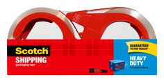 Scotch® Heavy Duty Shipping Packaging Tape 3850-2RD-12GC, 1.88 in x 54.6 yd (48 mm x 50 m) with Dispensers