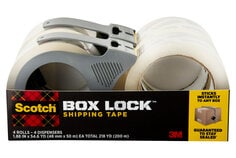 Scotch® Box Lock™ Packaging Tape 3950-4RD-6GC, 1.88 in x 54.6 yd (48 mm x 50 m)
