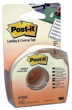 Post-it® Labeling and Cover-up Tape 658, 1 in x 700 in (25.4 mm x 17.7 m)