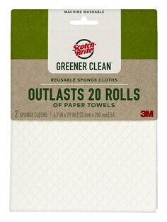 Scotch-Brite® Greener Clean™ Sponge Cloth 9055-ST, 12/2