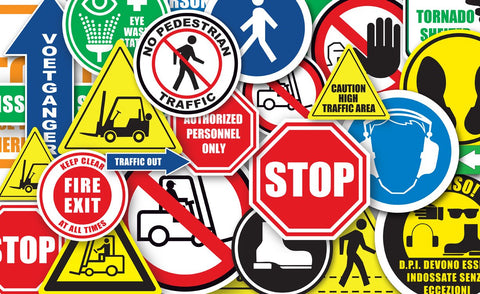 Durastripe Circle Sign - Watch Out For Forklift Traffic