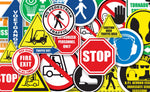Durastripe Circle Sign - Watch For Forklift Traffic